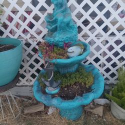 Blue Concrete Fountain