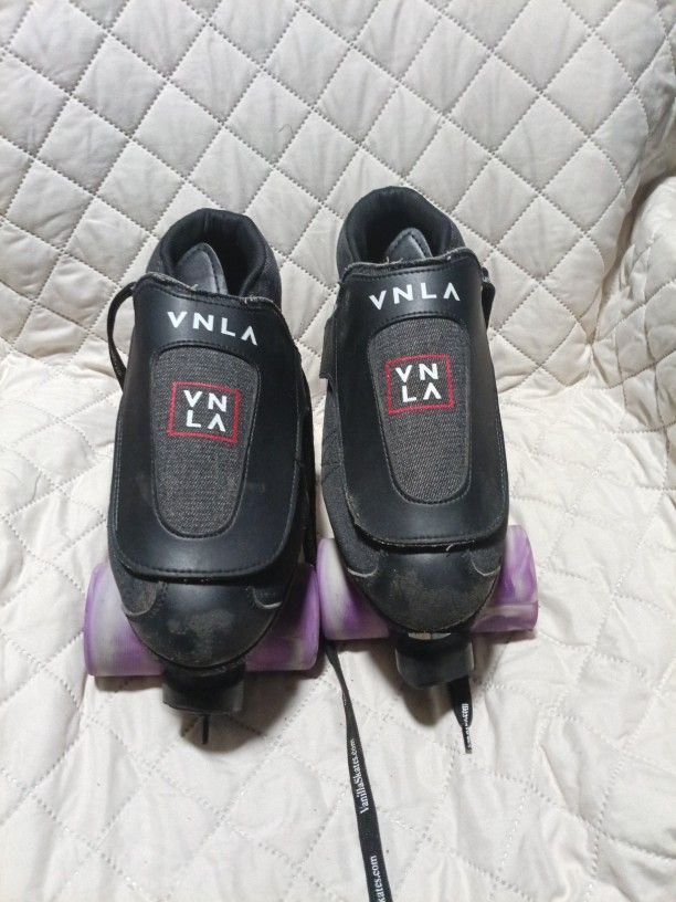 VNLA Roller Skates With Custom Purple Wheels Size 10