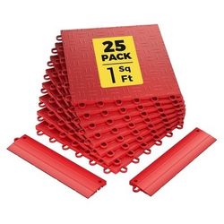 Garage Floor Tiles Heavy-Duty Interlocking 12"x12" (25-Pack with 2 Edge Pieces