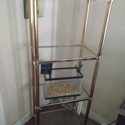 Brass Glass Four Shelf 