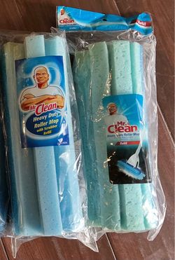2 Mr. Clean Heavy Duty Roller Mop Head Scrubber Refill No.446391 FITS 446390