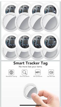 New [Apple MFi Certified] (iOS Only) Air Tracker Tags-16 Pack (White), Bluetooth Tracker for Apple Find My, Replaceable Battery, Key Finder and Item L