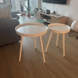 2 White Nest tables 