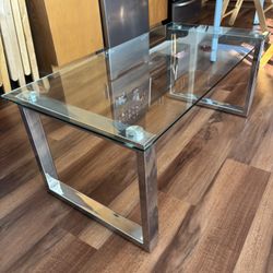 Glass And Steel Coffee Table