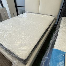 New Queen Bed Frame + Mattress 