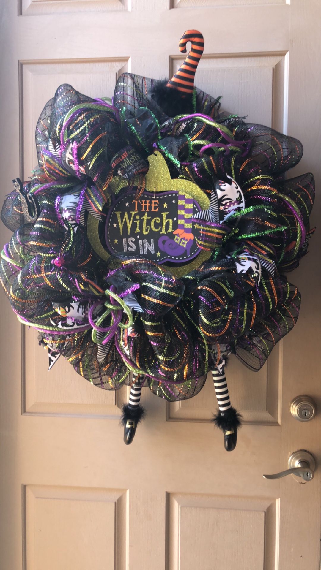 Large mesh Halloween wreath