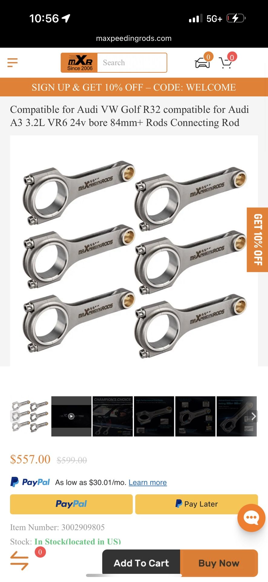 Audi / VW H Beam Rods 3.2