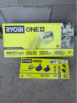 NEW - Ryobi One+ Vaccum and 18V Battery Starter kit