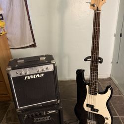 Bass Guitar With 2 Amps 