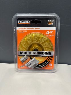 NEW - RIDGID 4.5” V-Tech Multipurpose Diamond Grinding Wheel