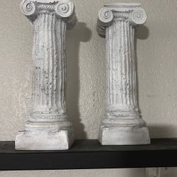 Small White Roman Candle Holders