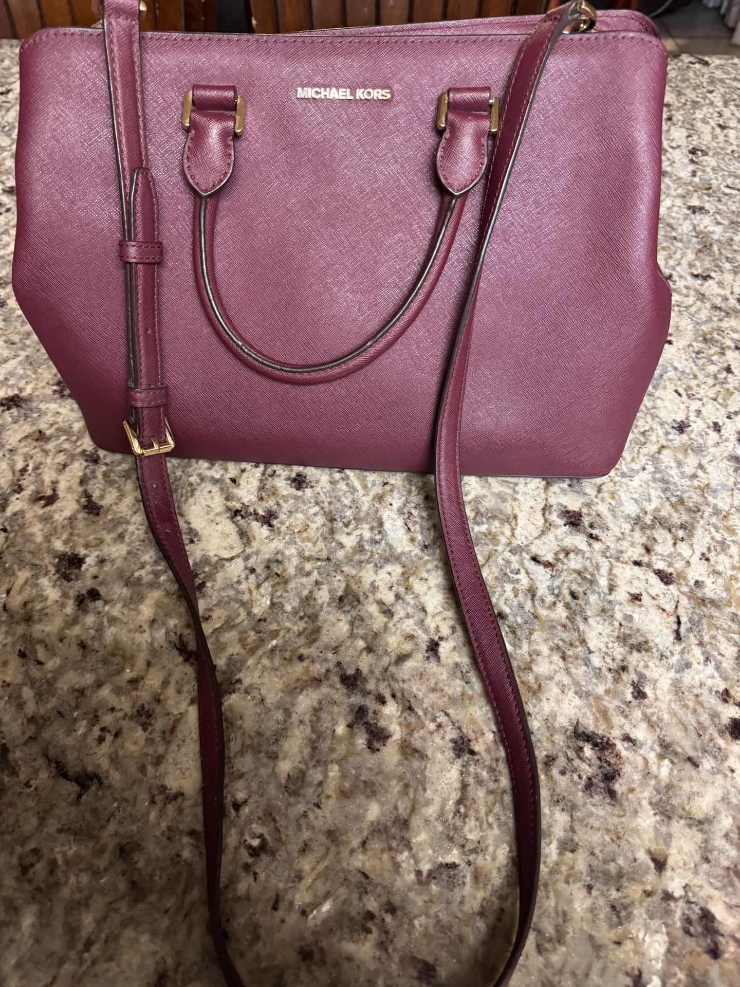 Burgundy Michael Kors purse 