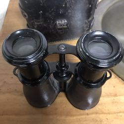 Antique Binoculars Leather Case  1900