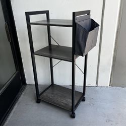 New In Box 42 Inch Tall Microwave Stand Rolling Printer Cart Stand Gray And Black Color 