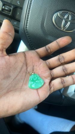 Green 14k Buddha pendant