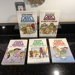5 Star Wars Jedi Academy Books by Jeffrey Brown 2 Hardcover & 3 Softcover Books