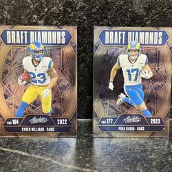 Rams Draft Diamonds Football Cards Pair (Kyren Williams & Puka Nacua)