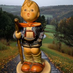 Hummel Goebel W. Germany 1970s TMK-5 Little Hiker Figurine HUM 16/2, 4”