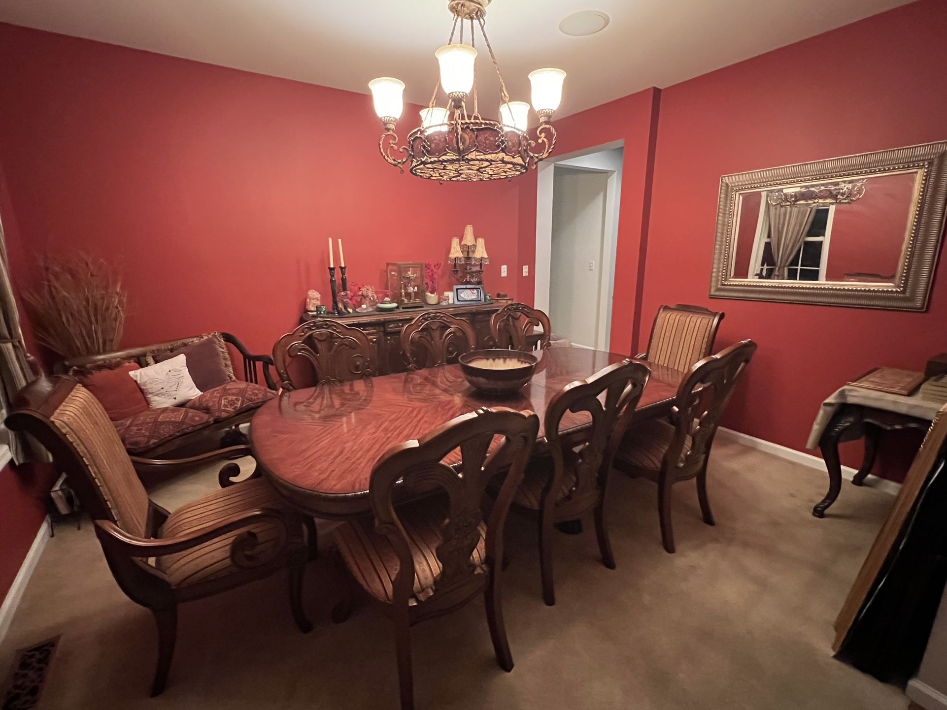 💎 Bernhardt Formal Dining Room Set – Elegant Table + 8 Chairs + Custom Pads