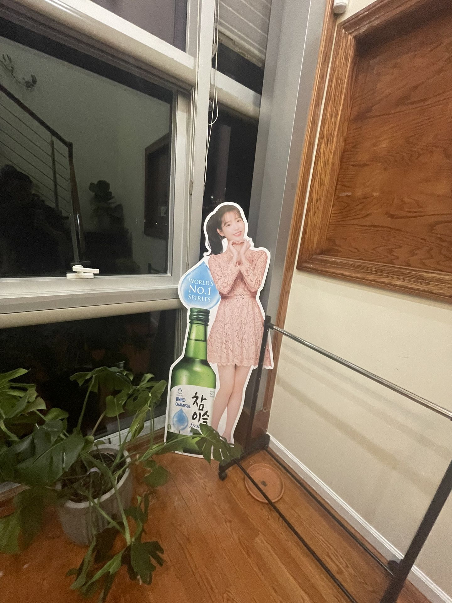 Lifesize IU Cardboard Soju Bottle Cutout