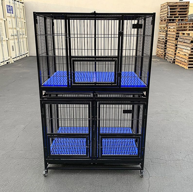 (New in Box) $350 Set of (2) Stackable Heavy-Duty Dog Cage Crate 41x31x65 inches