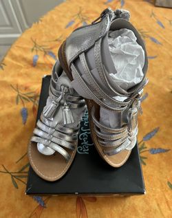 Girls Cynthia Rowley Silver Gladiator Sandals