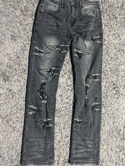 Gld ripped slim fit stacked men’s jeans