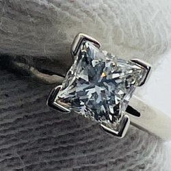 3/4 Carat Colorless Natural Diamond Solitaire 18k/14K White Gold
