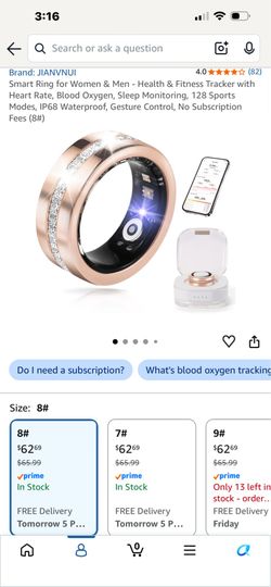 Smart ring size 8
