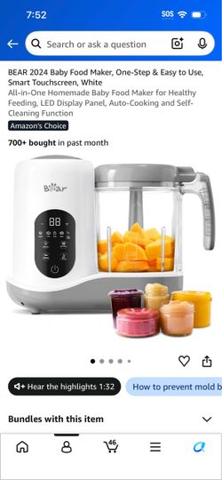 Bear Baby Food Maker with Smart Touchscreen