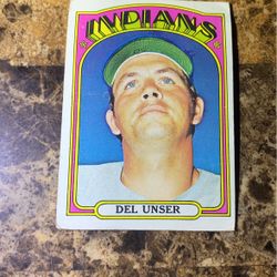 1972 Topps Del Unser Baseball Card 