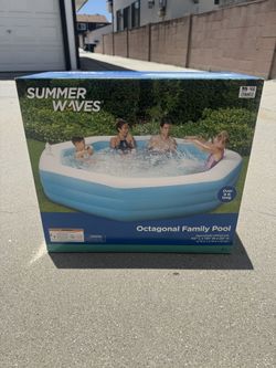 Summer Waves Inflatable Octagonal Family Pool - New