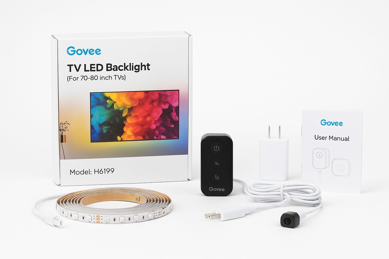 Govee TV LED Backlight for 70-80” TVs – Model H6169 with Camera – Smart Ambient Lighting