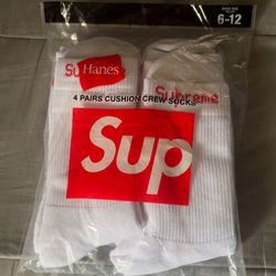 Supreme socks white 4 pack