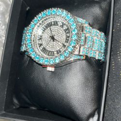 Blue & Silver Rhinestone Watch 