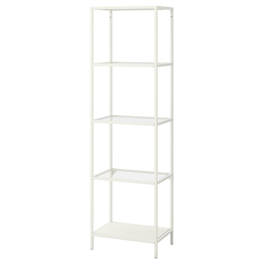 IKEA VITTSJÖ Shelf Unit – White/Glass (20 1/8” x 68 7/8”) 