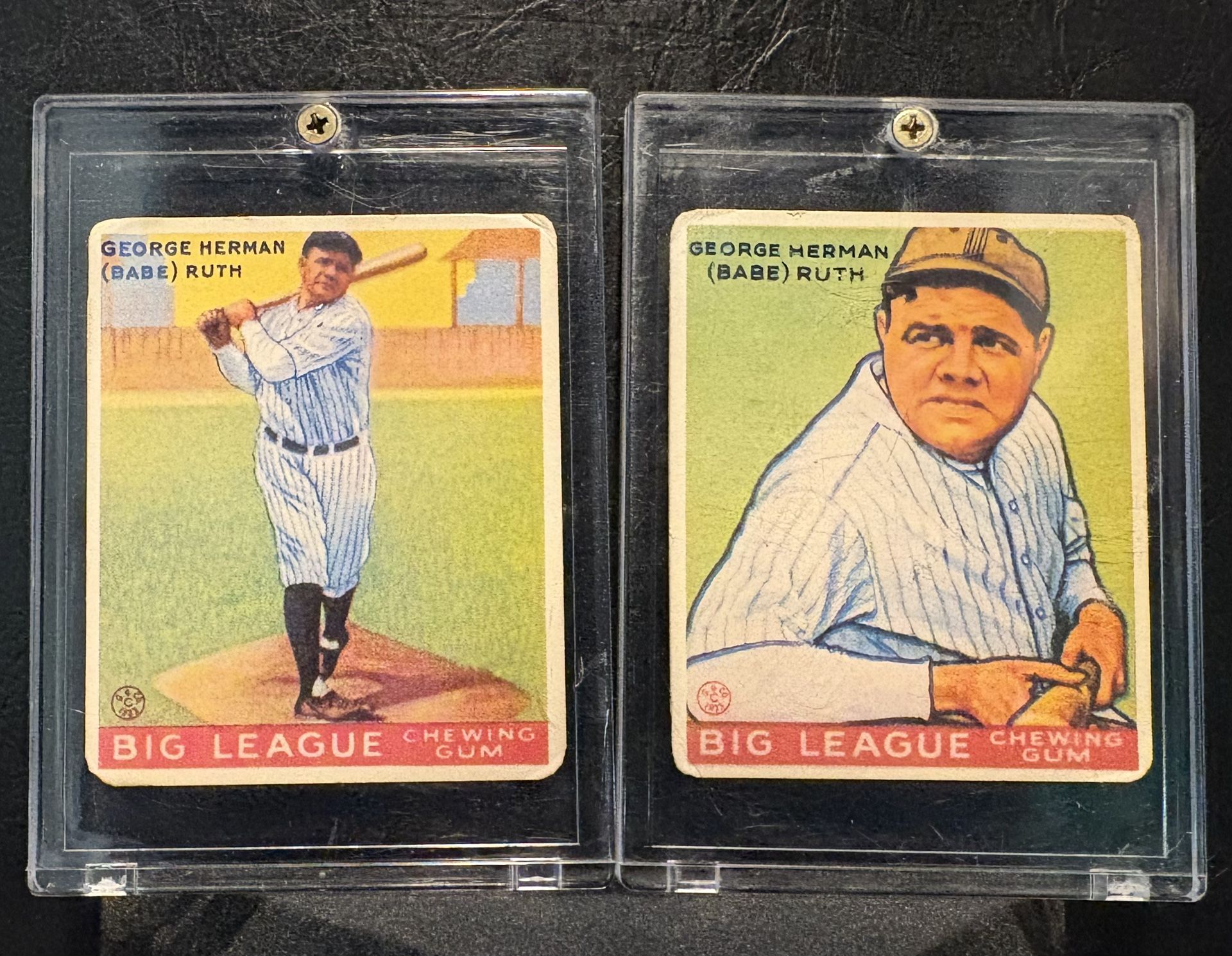 Babe Ruth 1933 Goudey Aged Reprints (2 Cards)