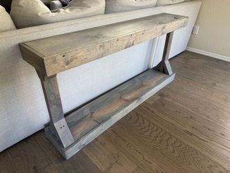 Console Table - Hand made, Real Wood, Light Gray