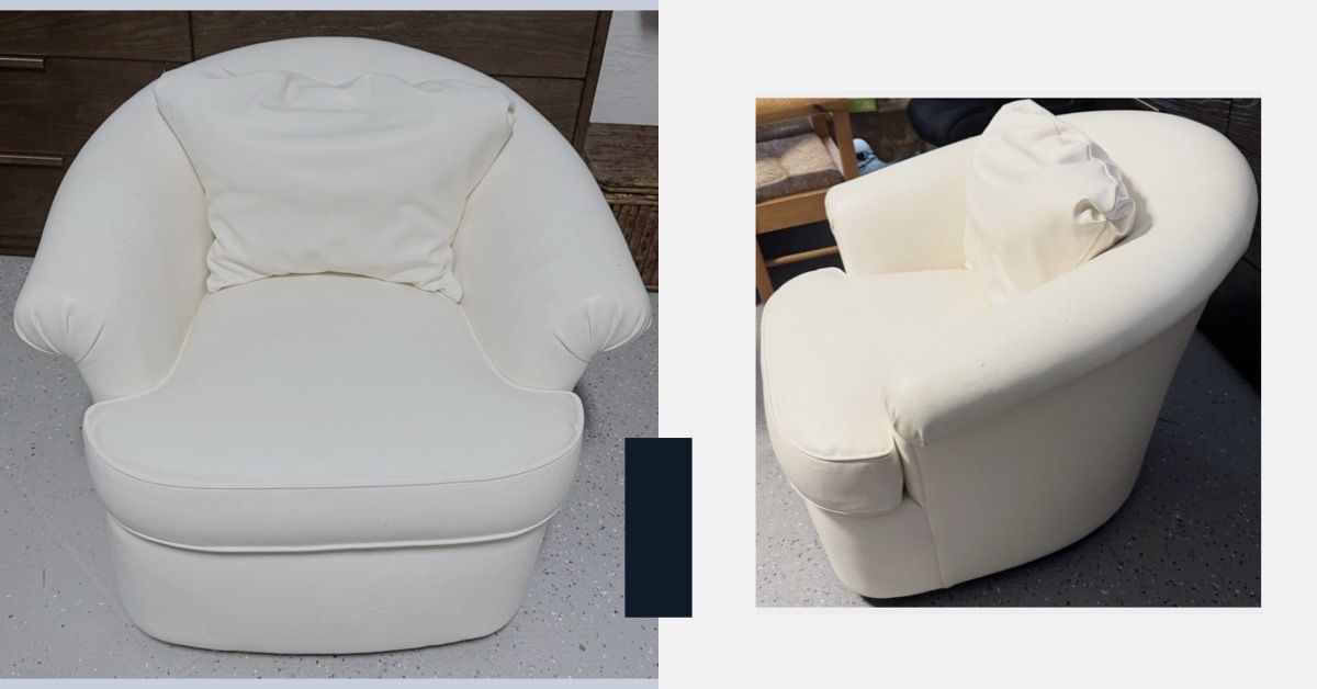 White Leather Accent Armchair