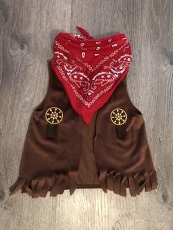 Cowgirl / Cowboy Costume Vest And Bandana