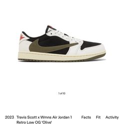 Brand New Travis Scott Retro 1 Og “olive”