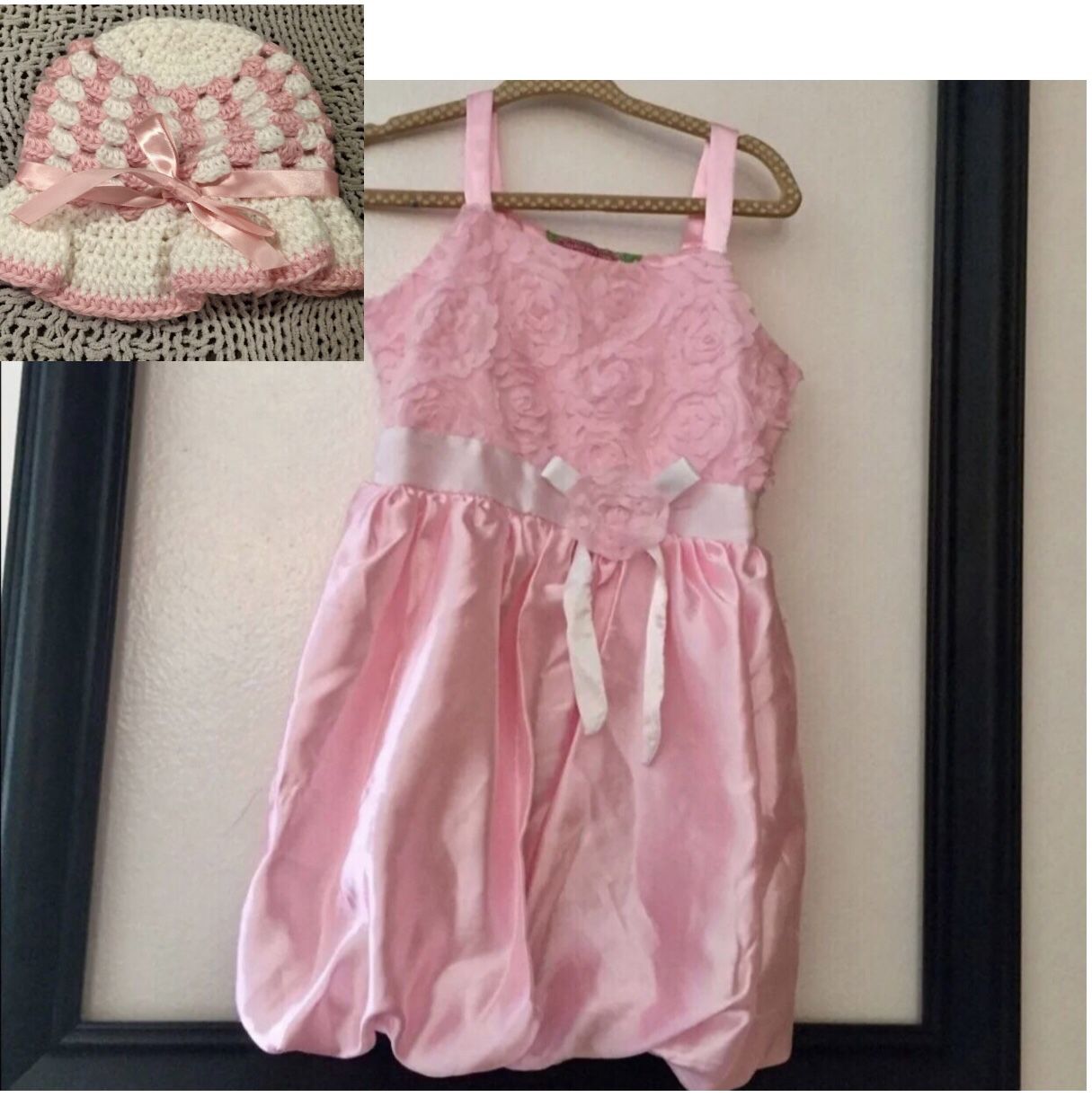 NWT 2T Pink Bubble Dress & NWOT Knit Hat