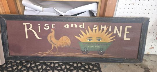 Rise and shine wood sign wall decor