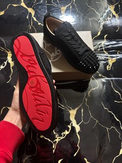 Christian Louboutin Black Spiked Low-Top Sneakers