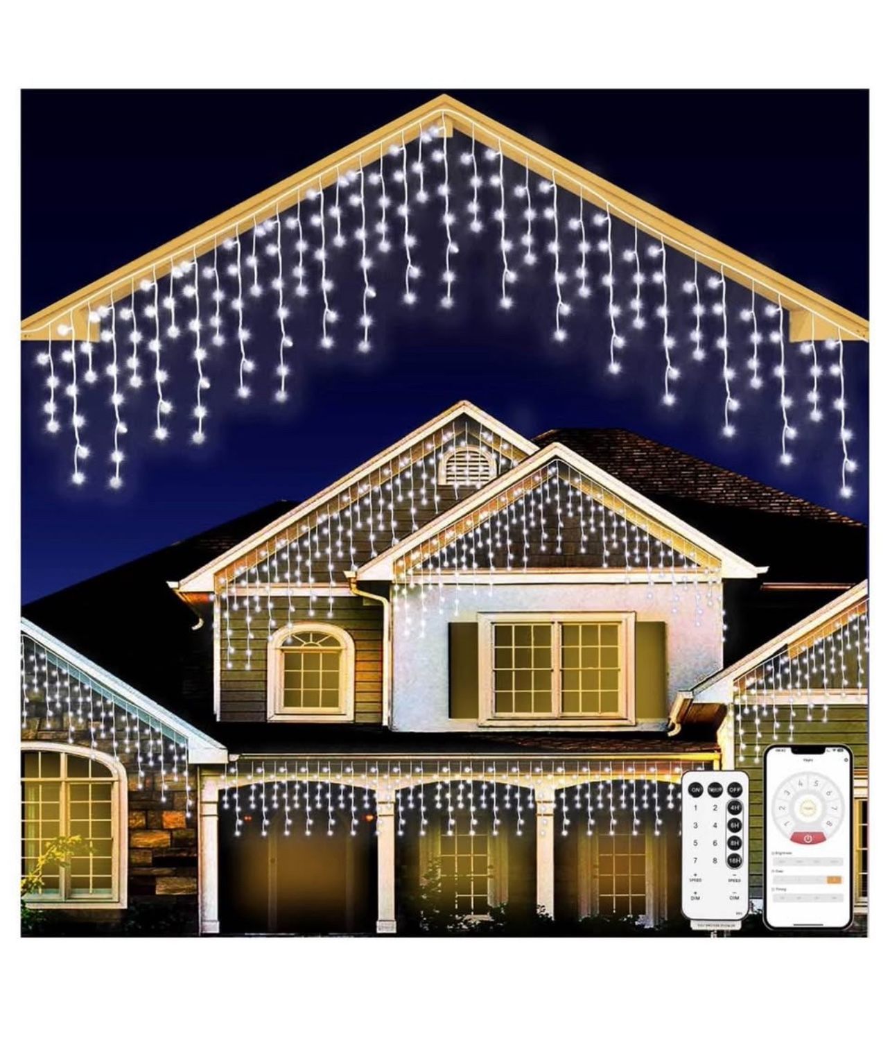 Brandnew Christmas String Lights Outdoor - 99Ft/30M 1280 LED 8 Modes with Remote Control and App Waterproof Christmas Lights for Patio Yard Garden Wed