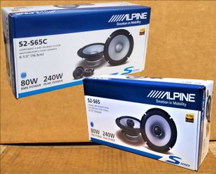 Alpine S Series Car Speakers 2 Sets 6 1/2" Coaxial S2-S65 & Component S2-S65C Speaker System 480 Watts Package 🚨 Payment Options Available 🚨 No Cred