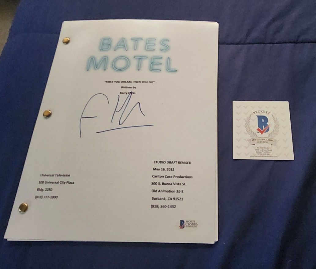 Freddie Highmore Signed Bates Motel Script