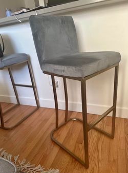Set of 2 Gray Bar Stools