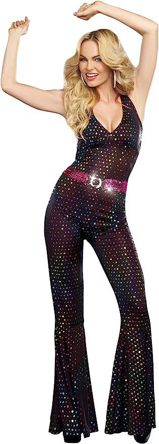 Dreamgirl Adult 70s Disco Costume for Women, Disco Jumpsuit, Disco Doll Halloween Costume  https://offerup.com/redirect/?o=d3d3LmFtYXpvbi5jb20vZHAvQjA