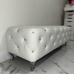 Ottoman Bench White 